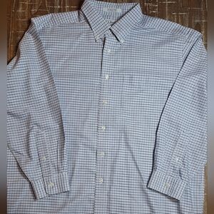 LL‎ Bean Mens 17.5-33 Long Sleeve Button Down Striped Wrinkle Free Shirt Cotton
